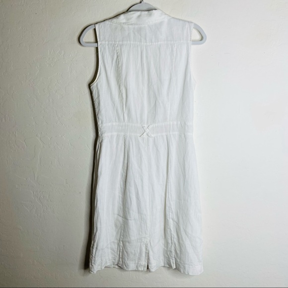 H&M white Linen Dress , Button front dress size 8 - Picture 8 of 11